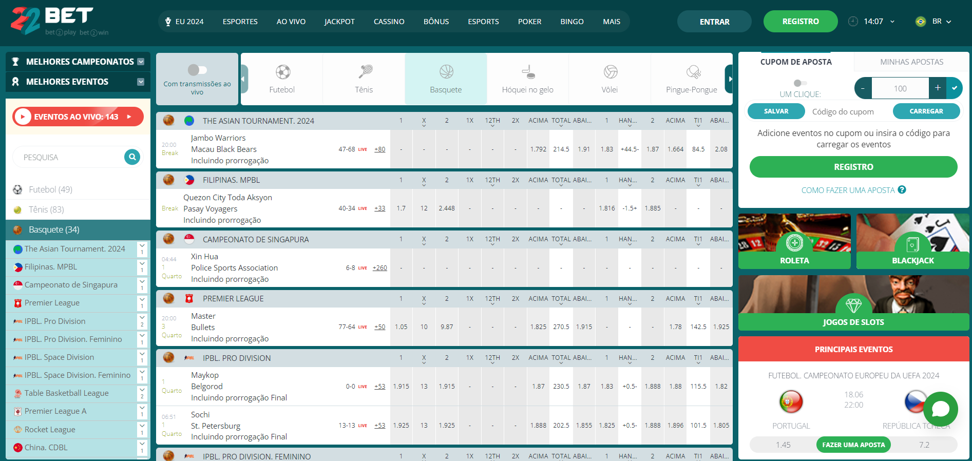 Melhores sites de apostas em basquete do Brasil 2